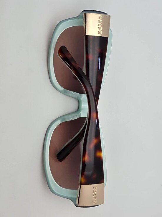 Ralph Lauren RA5031 Tortoise Tiffany Blue Frame Brown Lens Oversized Sunglasses main image 10